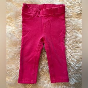 Circo hot pink stretch jeggings, front and back fake pockets, 12M